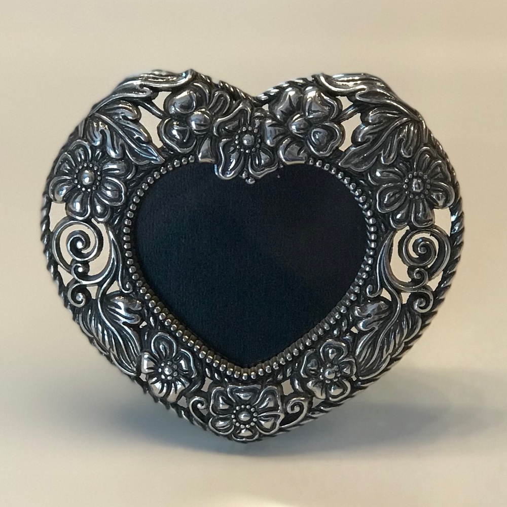 Brighton Silver Toned Floral Heart Shaped Picture Frame